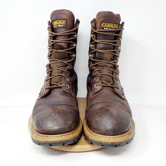 Carolina Elm Boots Mens 9.5 2E WIDE Soft Toe EH Brown Logger Work Shoes CA8821 - Picture 3 of 15